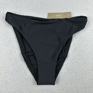 NWT J Crew Ribbed High-Rise Cheeky Bikini Bottom Women's‎ Size Small Black NEW